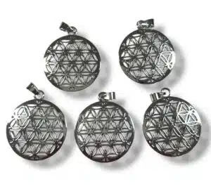 Flower of Life Pendant Set van 5 Zilver