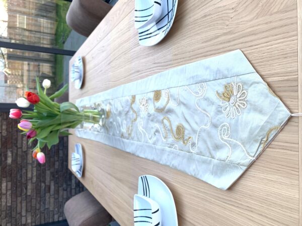 Luxe Brokaat Tafel Dekking (I) - Zilver