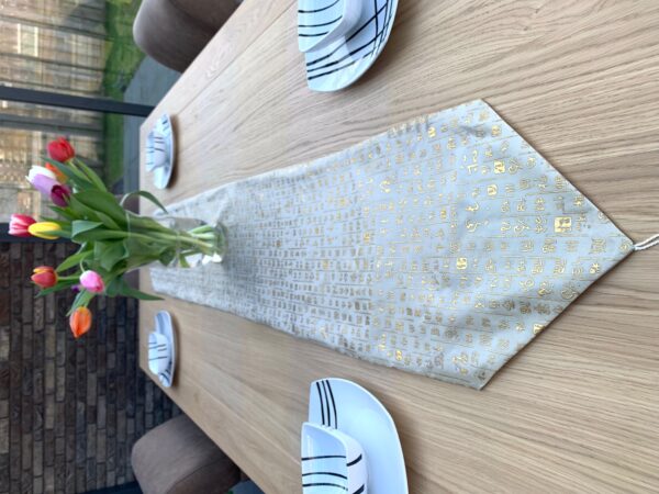 Luxe Brokaat Tafel Dekking (II) - Zilver