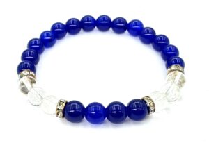 8mm Armband met Cadeaudoos - Lapis Lazuli en Diamant