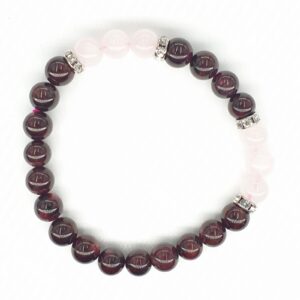 8mm Armband zonder Cadeaudoos - Granaat en Diamant