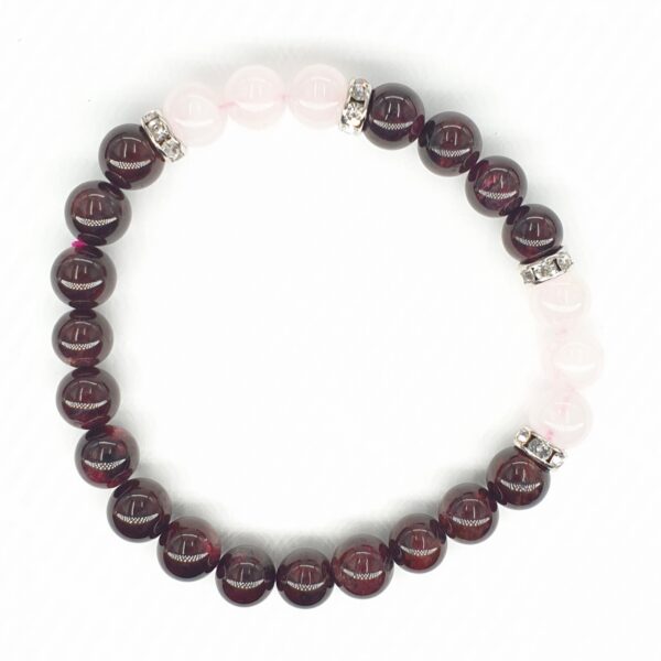 8mm Armband zonder Cadeaudoos - Granaat en Diamant