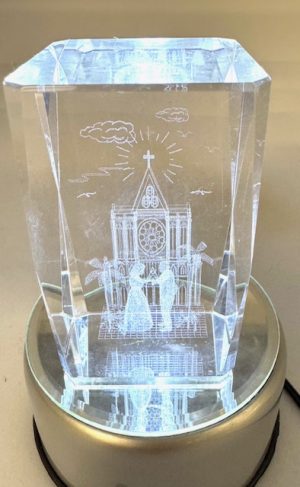 3D Kristal Lasergraveerblok – Kerk