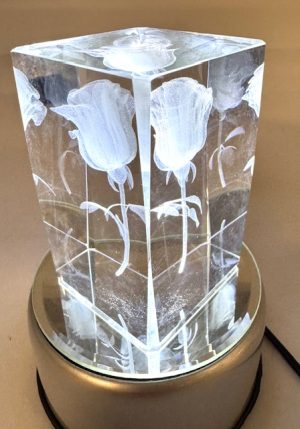3D Kristal Lasergraveerblok – Roze