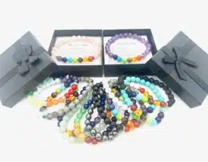 8mm Edelsteen 7 Chakra Armband met Doos