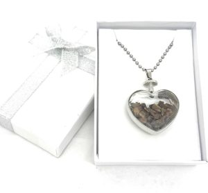 Hartvormige Tijgeroog Hanger Ketting met Geschenkdoos