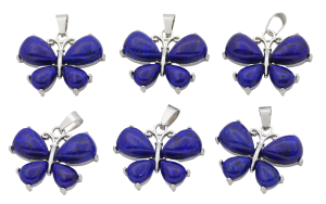 Lapis Lazuli Vlinder Edelsteen Hangers (Set van 6 Stuks)