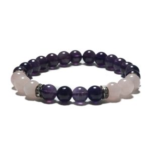 8mm Armband zonder Cadeaudoos - Amethyst en Diamant