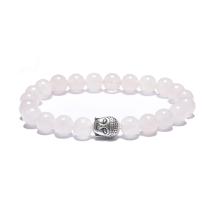 8mm Boeddha Armband zonder Doos - Rozenkwarts