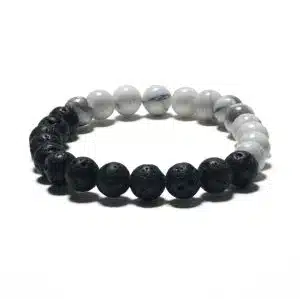 8mm Yin Yang Armband zonder Cadeaudoos - Howliet en Lavasteen
