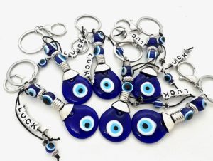 Blauwe Boze Oog Sleutelhanger 'Luck' Set van 6