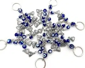 Blauwe Boze Oog Sleutelhanger met Boeddha Set van 6