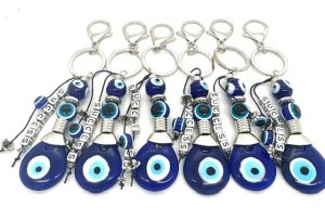 Blauwe Boze Oog Sleutelhanger Success Set van 6