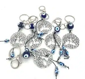 Blauwe Boze Oog Sleutelhanger Tree of Life Set van 6