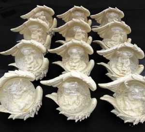 Cupido Sneeuwbol Ornament in Engelenvleugels Display Set van 12 stuks