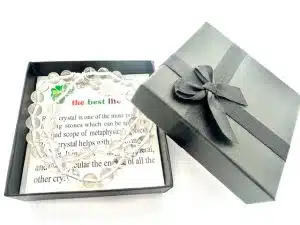 Groothandel – 8 mm Bergkristal Kralenketting (met doosje)