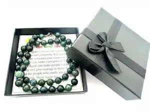 Groothandel – 8 mm Mosagaat Kralenketting (met doosje)