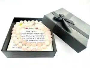 Groothandel – 8 mm Rozenkwarts Kralenketting (met doosje)