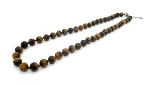 Groothandel – 8 mm Tijgeroog Kralenketting (zonder doosje)