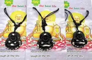 Groothandel - Bruine lachende boeddha ketting