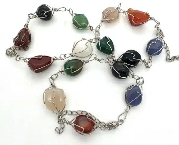 Groothandel Gepolijste Edelsteen Armband Draadgewikkeld - Mixed Chakra