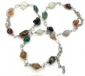 Groothandel Gepolijste Edelsteen Armband Draadgewikkeld - Mixed Chakra (Klein)