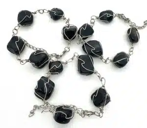 Groothandel Gepolijste Edelsteen Armband Draadgewikkeld - Onyx