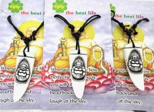 Groothandel - Wit lachende boeddha ketting Tand