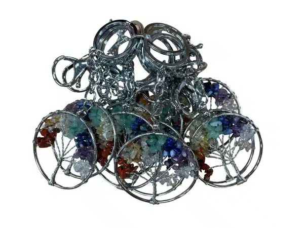 Tree of Life Sleutelhanger met Zeven Chakra Edelstenen