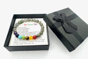 8mm 7 Chakra Armband met Cadeaudoos - Labradoriet