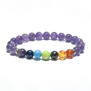 8mm 7 Chakra Armband zonder Doos - Amethist