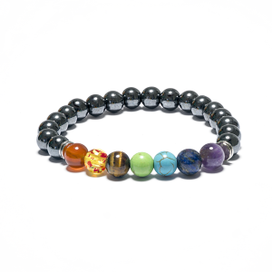 8mm 7 Chakra Armband zonder Doos - Hematiet