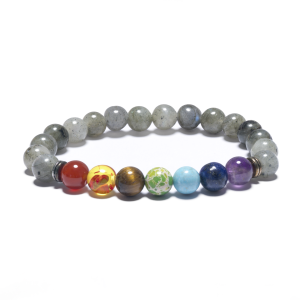 8mm 7 Chakra Armband zonder Doos - Labradoriet