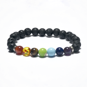 8mm 7 Chakra Armband zonder Doos - Lavasteen