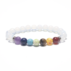 8mm 7 Chakra Armband zonder Doos - Opaal