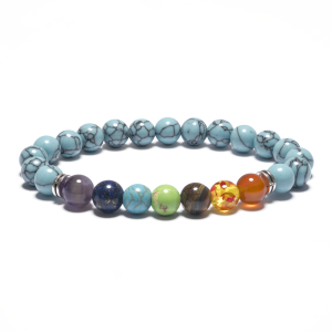 8mm 7 Chakra Armband zonder Doos - Turkoois