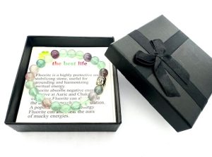 8mm Boeddha Fluoriet Armband – Inclusief Cadeaubox