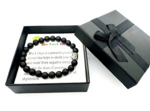 8mm Boeddha Zwarte Onyx Armband – Inclusief Cadeaubox