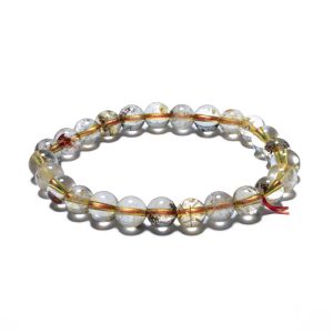 8mm Edelsteen Armband zonder Cadeaudoos - Gouden Rutiel Kwarts