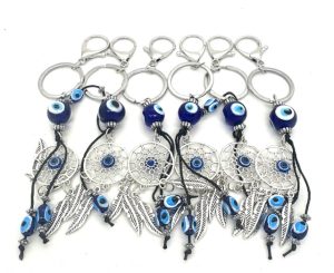 Blauwe Boze Oog Sleutelhanger Dromenvanger Set van 6