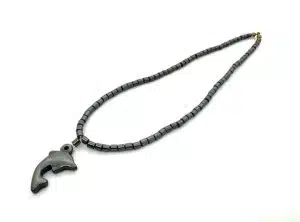 Elegante Dolfijn Hanger met Hematiet Kralenketting
