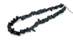 Groothandel 10 mm Enkele Lus Edelsteen-Chip Ketting – Zwarte Onyx
