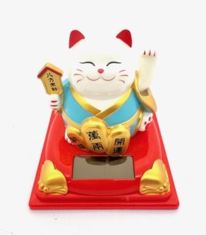 Groothandel Solar-Powered Maneki-Neko Lucky Cat - Turkoois