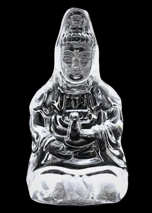 Kleine zittende Kwan Yin van kristalglas – 9 cm