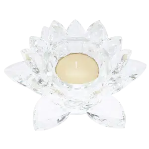 Kristal Groothandel - Theelichtje in Kristal Lotus 15 cm