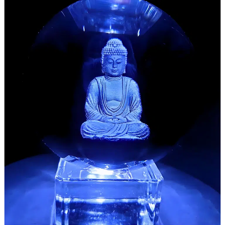Kristal Laser Ball Meditatie Boeddha 6 cm