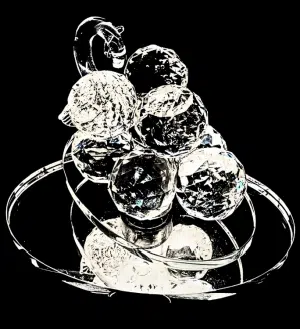 Kristalglas druiventros op draaiplateau - klein