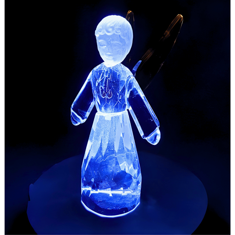 Kristalglas Staande Engel Beeldje – Geel (12 cm)