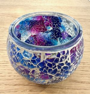 Mozaïek Glazen Theelichthouders - Aurora Glow