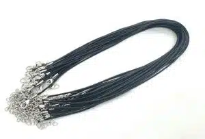 Zwarte Leren Halskettingen, set van 10 stuks